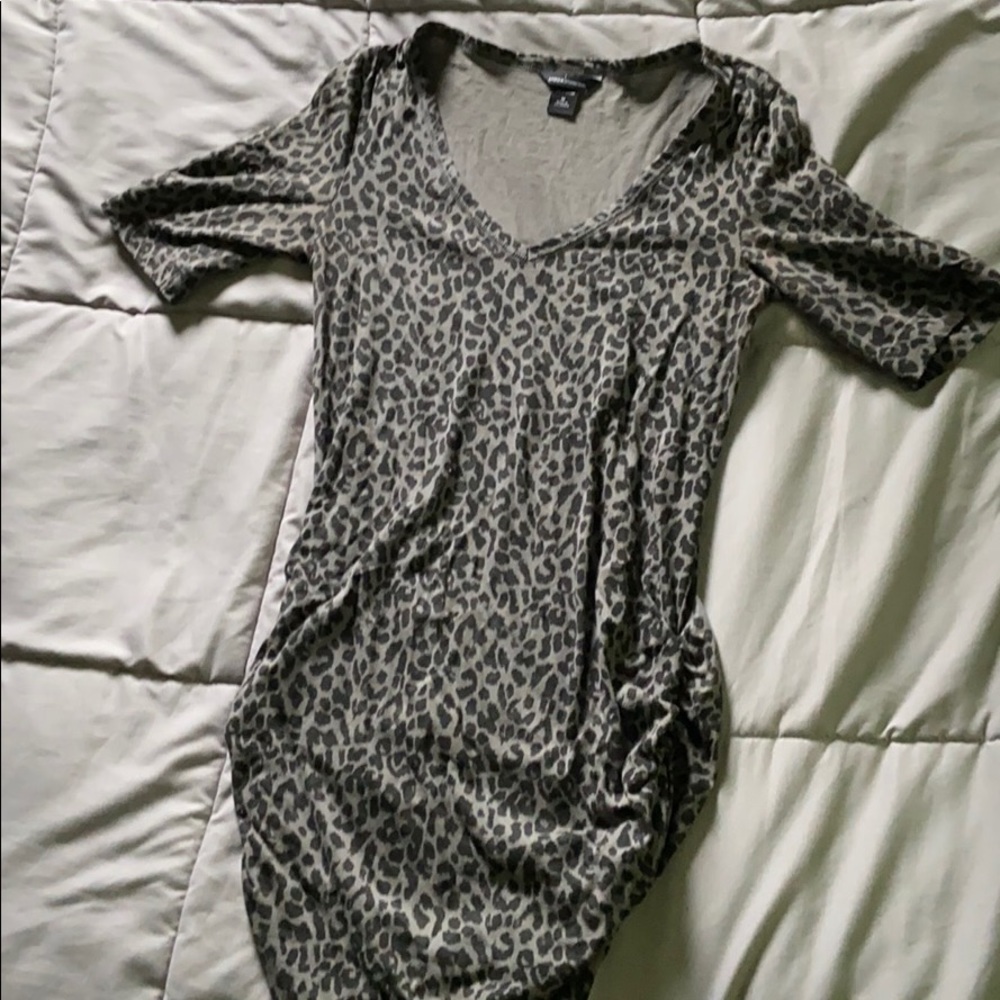Gray leopard dress